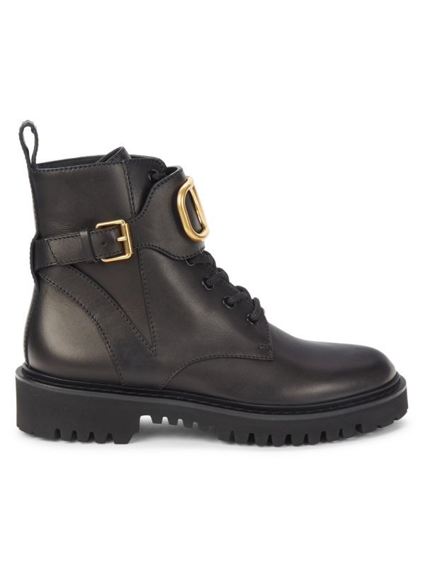 Logo Leather Combat Boots | Saks Fifth Avenue OFF 5TH