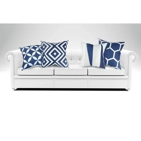 Wendana Set of 4 Packs Geometric Decorative Pillow Covers,Navy blue And White Decoartion Couch Th... | Walmart (US)