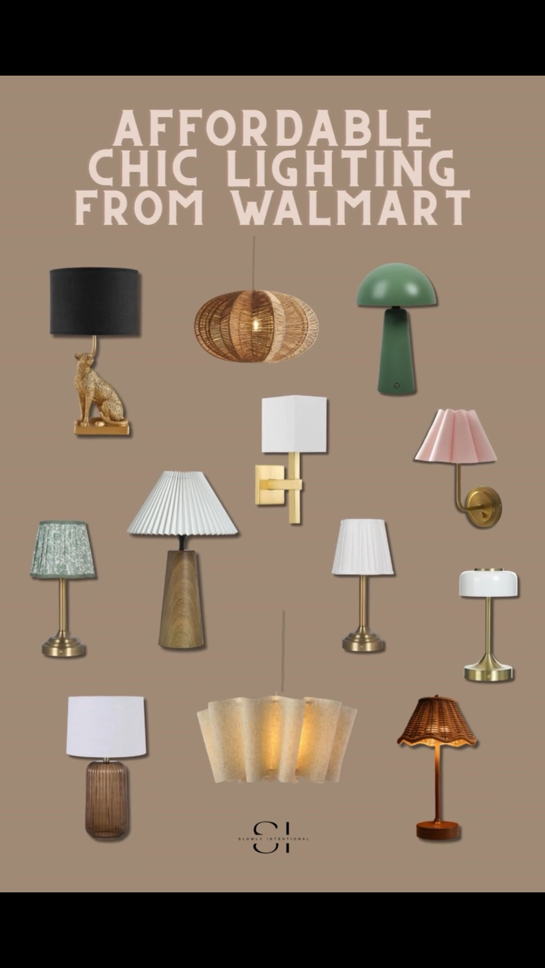 Walmart Home, Affordable Lighting, Chic Home Decor, Boho Lighting, Pleated Lamp Shade, rechargeable lamp, Gold Wall Sconce, Mushroom Lamp, Grandmillennial Style, Neutral Home Decor, Walmart Finds

#LTKHome