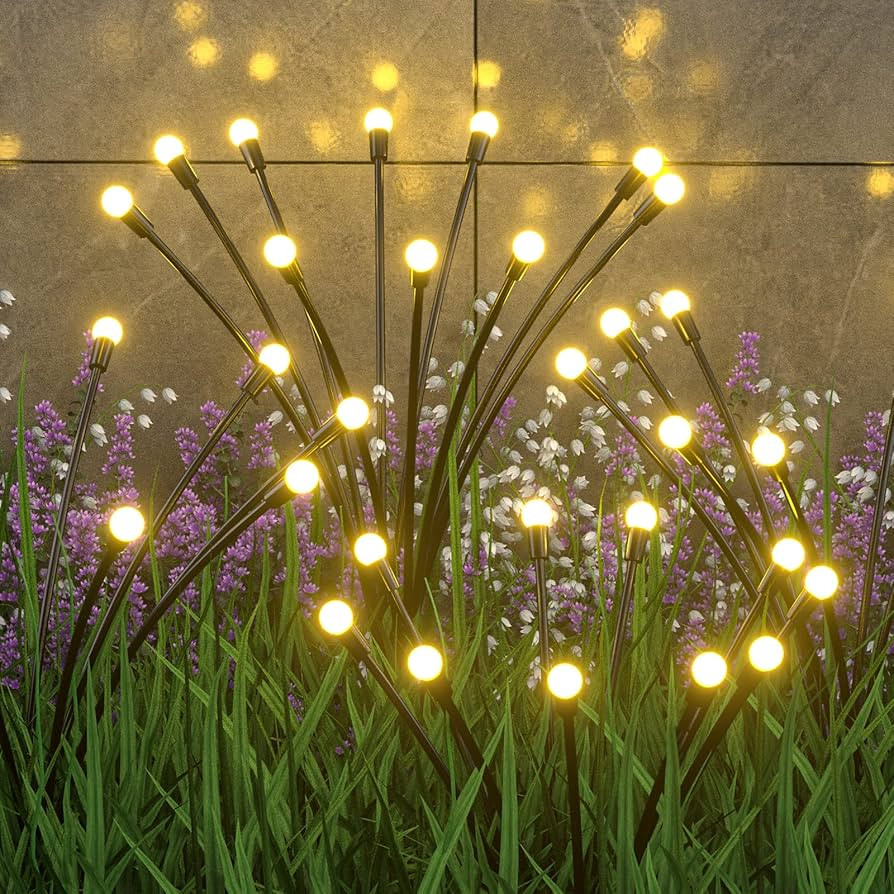ZWOOS 4-Pack 10 LED Solar Firefly Lights, Solar Outdoor Lights Waterproof for Garden, Patio, Yard... | Amazon (US)