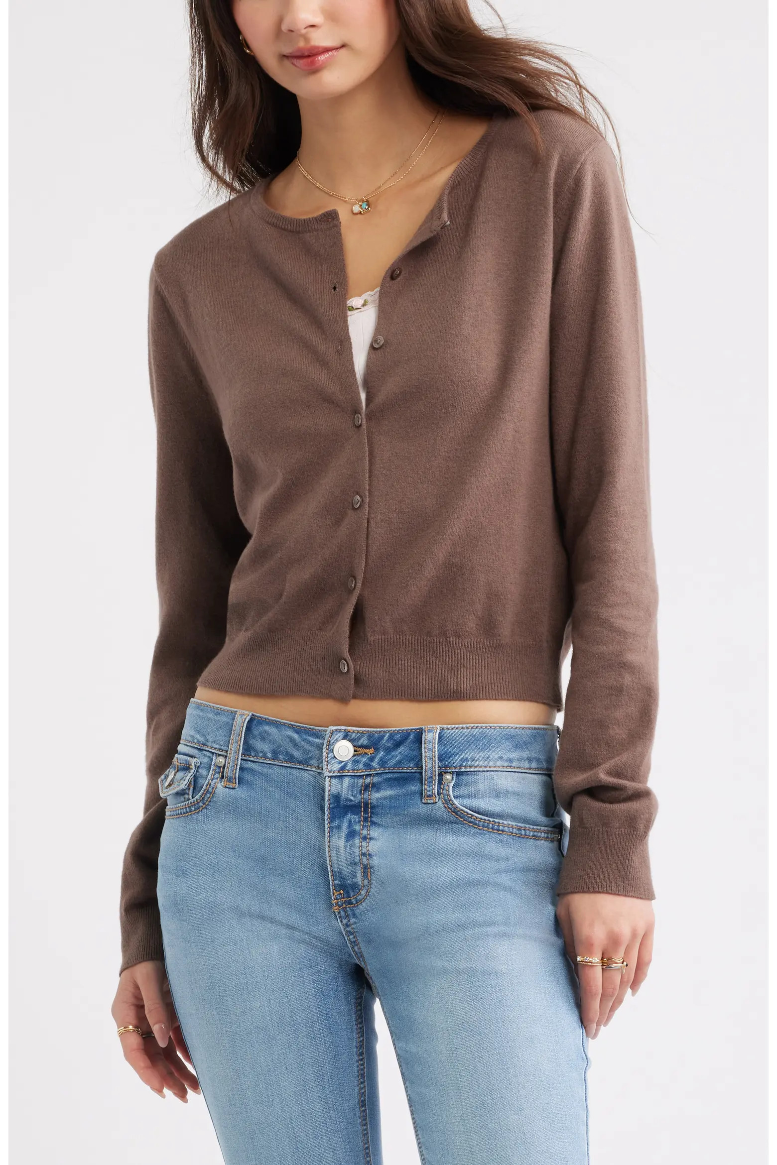 Crewneck Cotton Blend Cardigan (Women) | Nordstrom | Nordstrom