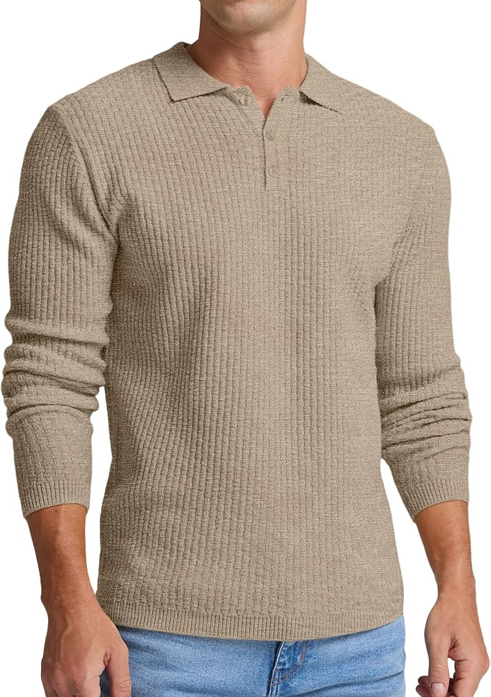 Sailwind Men's Knit Polo Sweater Long Sleeve Polo Shirts Lightweight Fashion Casual Pullover Swea... | Amazon (US)