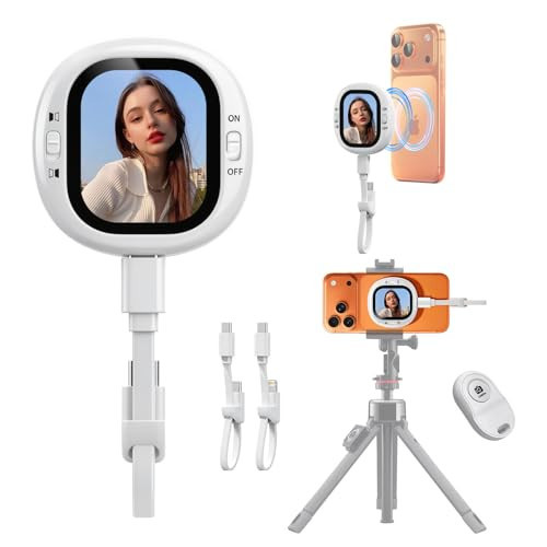 yAyusi Mini Magnetic Vlog Selfie Monitor Screen iPhone with Remote, Compact Portable Back Camera Monitor iPhone with Screen Mirroring, HD AMOLED Phone Monitor Screen for TikTok/YouTube (Only for iOS) | Amazon (US)