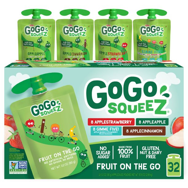 GoGo SqueeZ Applesauce Pouches, Variety Pack, 3.2 oz., 32 ct. - Samsclub.com | Sam's Club