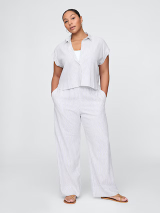 Linen-Blend Easy Wide-Hem Pants | Gap (US)
