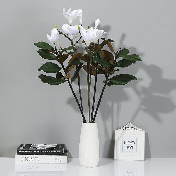 LXINYE 5 PCS Artificial Magnolia Leaves Bouquet，Include 3 PCS 26 Inch Magnolia Leaves，2 PCS 3... | Amazon (US)
