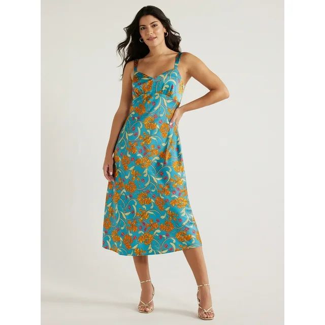 Sofia Jeans Women's and Women's Plus Slip Dress, Mid Calf Length, Sizes XS-5X | Walmart (US)