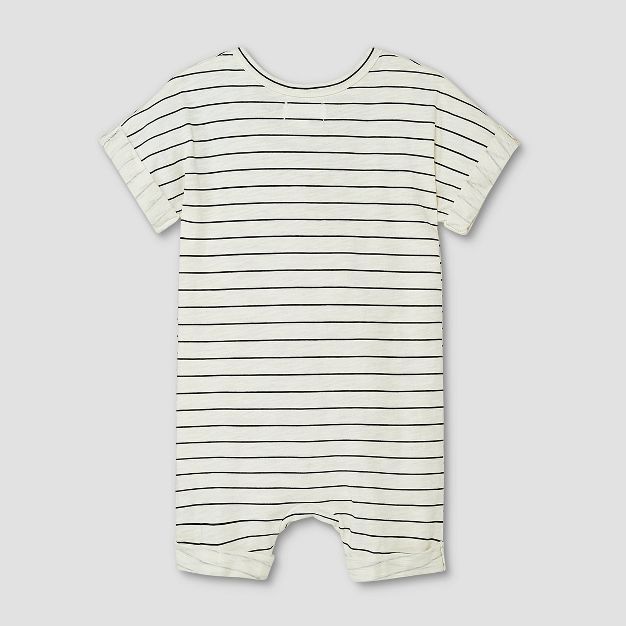 Grayson Mini Baby Boys' Striped Henley Romper - Cream | Target