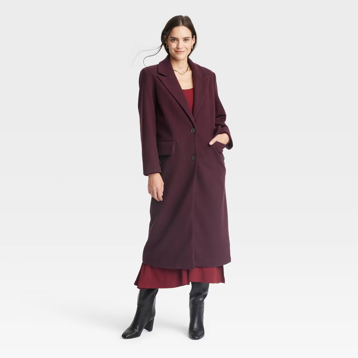 Women's Faux Wool Pea Coat - A New Day™ | Target