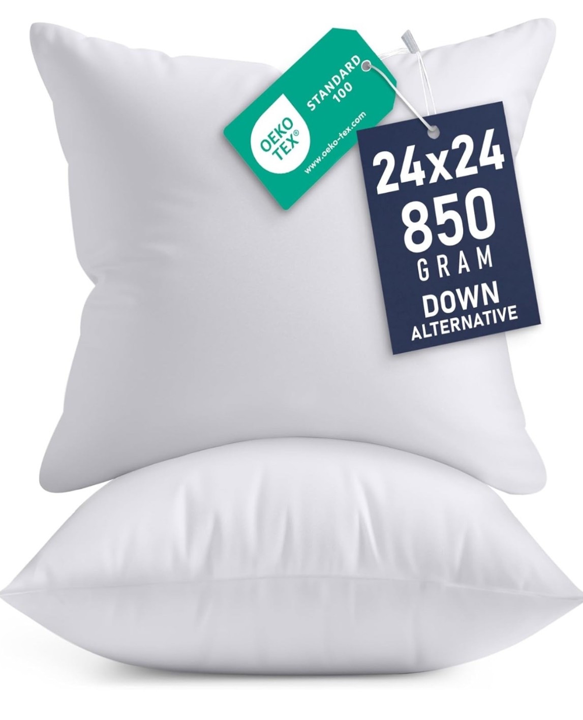 Utopia Bedding Throw Pillows Insert (Pack of 2, White) - 24 x 24 Inches Bed and Couch Pillows - Indoor Decorative Pillow

#LTKHome