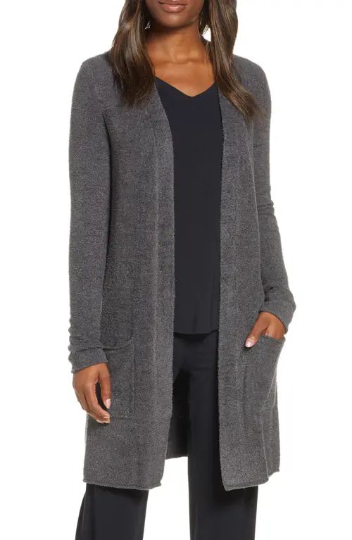 barefoot dreams CozyChic Lite® Long Cardigan in Carbon at Nordstrom, Size X-Large | Nordstrom