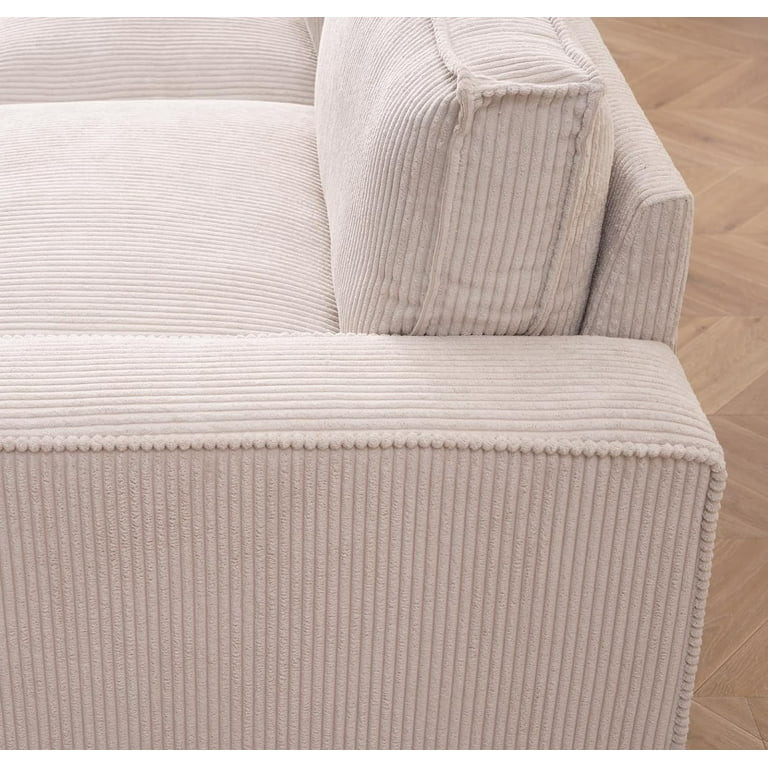 Luxe Corduroy Sofa with Sleek Design, Spacious and Comfortable 3 Seater Couch - Walmart.com | Walmart (US)