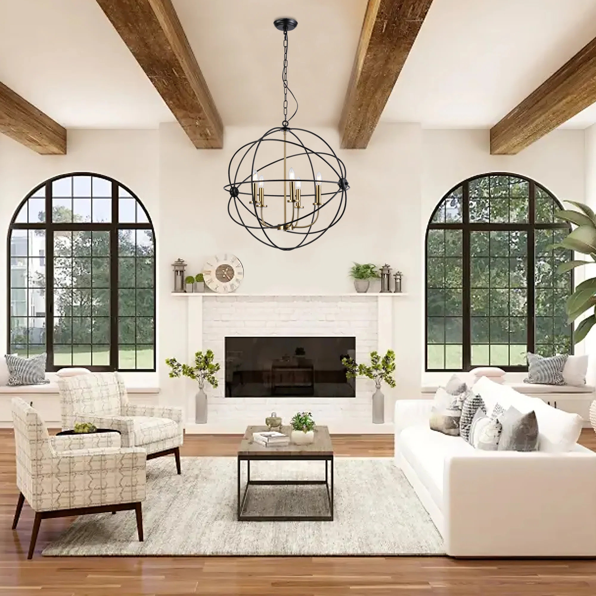 5-Light 28" Wide Orbiting Spheres Global Metal Interwine Chandelier | Wayfair North America