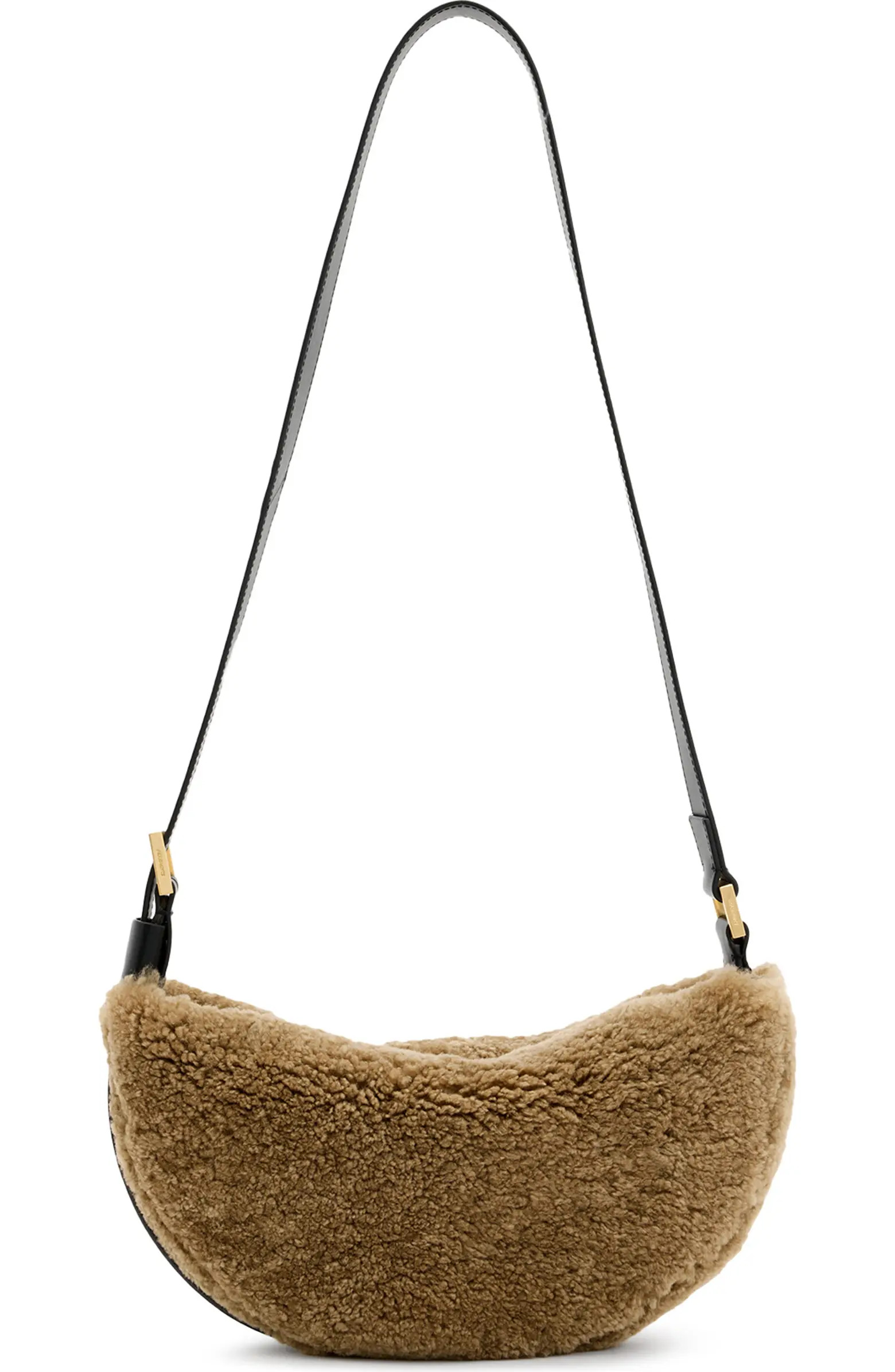 Half Moon Genuine Shearling Crossbody | Nordstrom