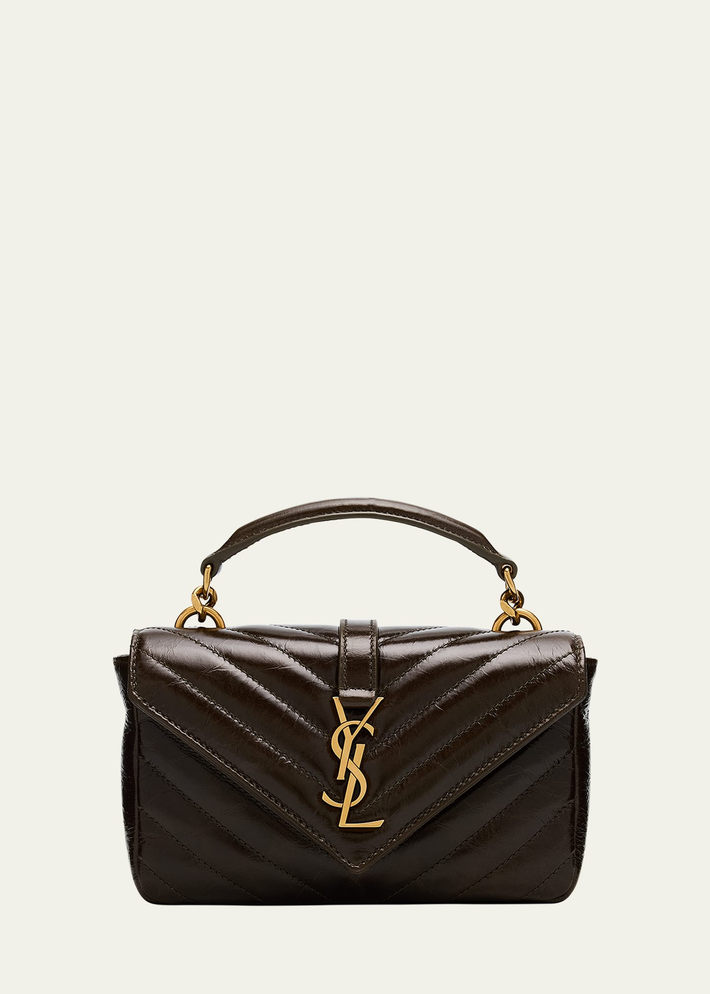 Saint Laurent College Mini YSL Quilted Crossbody Bag | Bergdorf Goodman