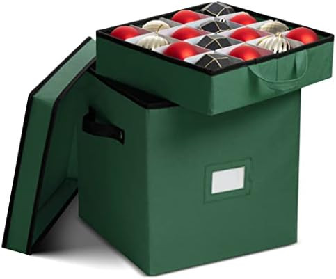 Premium Christmas Ornament storage Box with Lid - 3-inch Compartment, Storage Container Keeps 64 Hol | Amazon (US)