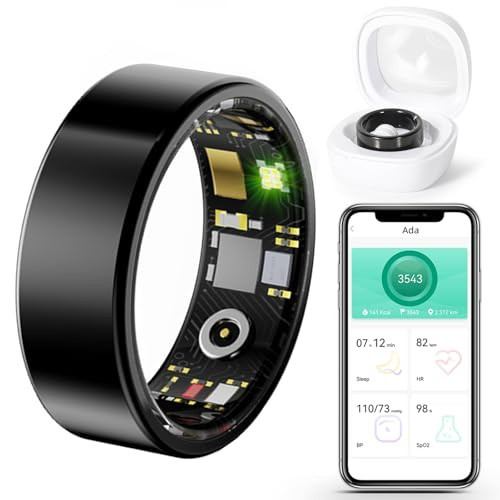 Smart Ring Fitness Tracker Ring for Men Women - Health Sleep Heart Rate Blood Oxygen Blood Pressure Tracker, IP68, Compatible with iOS & Android, Remote Photograph, Utra Battery Life, Family Care(11#) | Amazon (US)