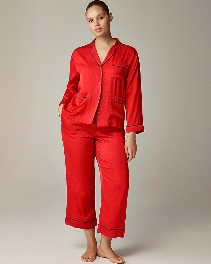 Soft shine pajama pant set in dot | J. Crew US