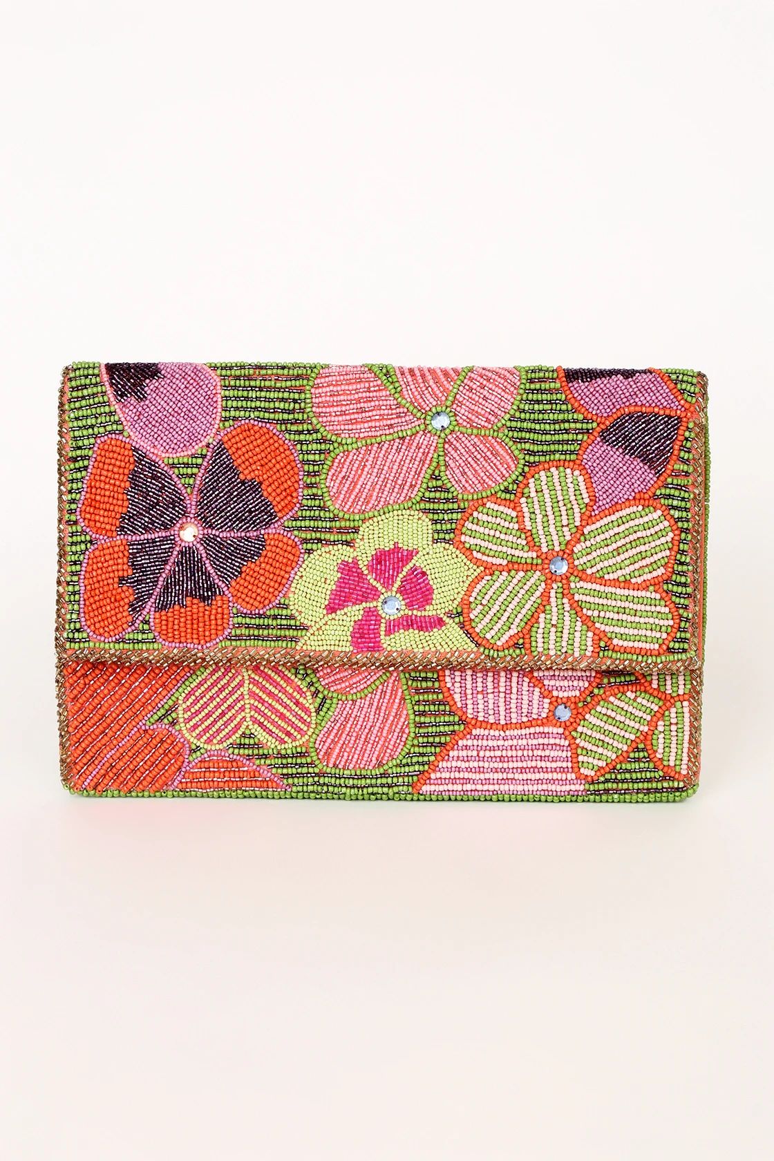 Brightest Blooms Green Multi Beaded Clutch | Lulus