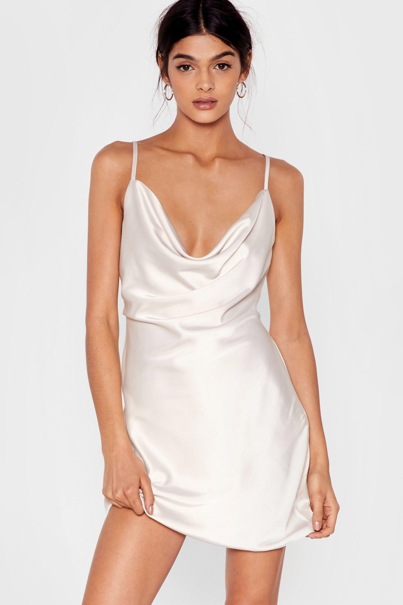 Cowl Neck Satin Mini Dress | Nasty Gal (US)