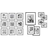 Gallery Perfect Gallery Wall Kit Square Photos, 12" x 12", Black, 9 Piece & Photo Kit with Decorativ | Amazon (US)