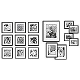 Gallery Perfect Gallery Wall Kit Square Photos, 12" x 12", Black, 9 Piece & Photo Kit with Decorativ | Amazon (US)
