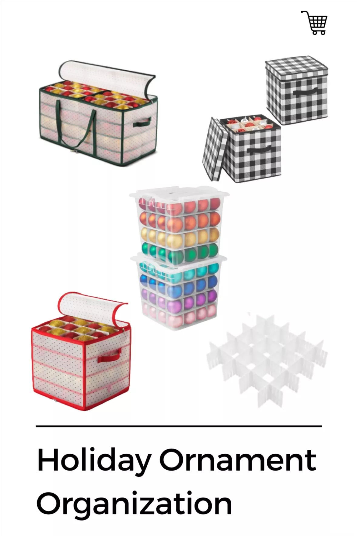 The Home Edit Ornament Organizer with Hinged Lid, Clear, 2 Pack