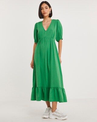 Green Textured Midi Dress | Simply Be (UK)