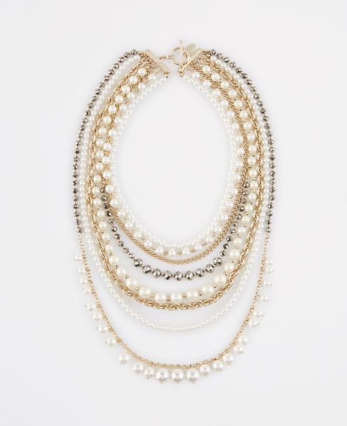 Pearlized Crystal Statement Necklace | Ann Taylor