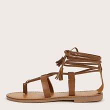 Toe Post Cross Strap Tie Leg Sandals | SHEIN