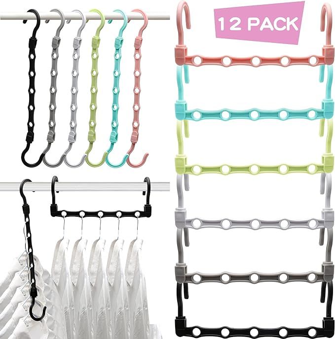 Closet Organizers and Storage,12 Pack Sturdy Closet Organizer Hanger for Heavy Clothes,Upgraded C... | Amazon (US)