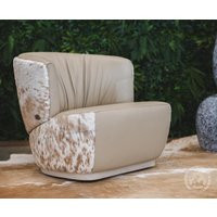 Barrel Leather Chair - Lounge With Cowhide Accents | Etsy (US)