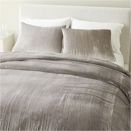 Crinkle Velvet Duvet Cover &amp; Shams | West Elm (US)