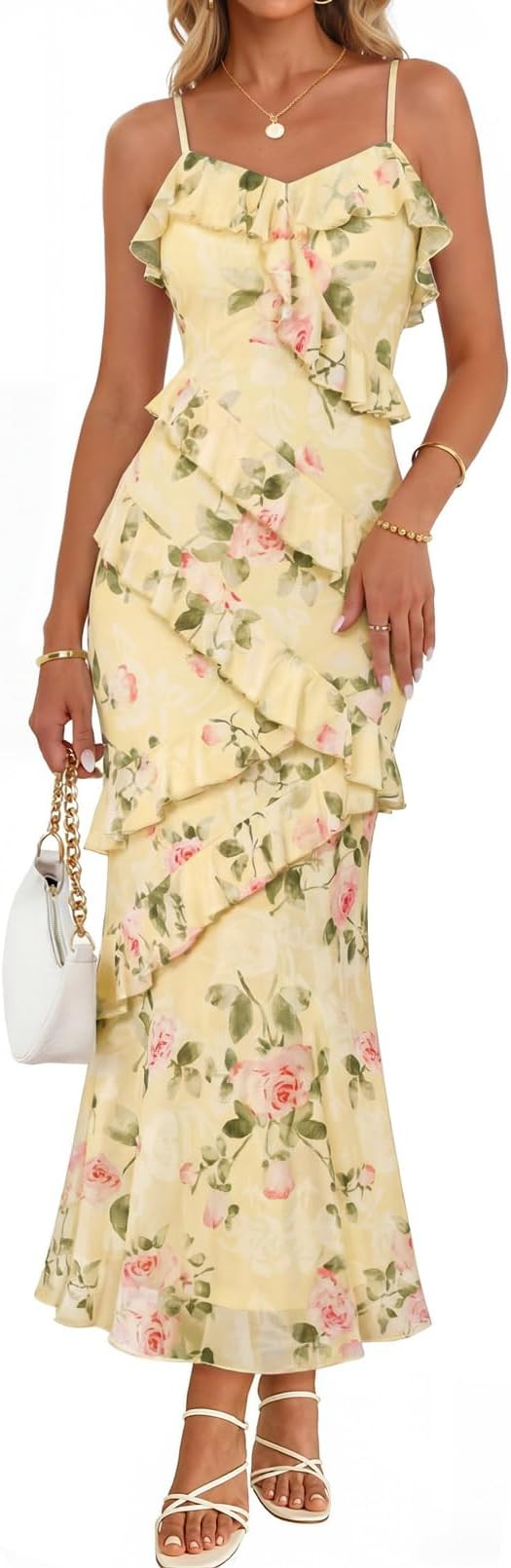 MEROKEETY Spring Wedding Guest Dress for Women 2026 Summer Floral Cocktail Party Beach Vacation R... | Amazon (US)