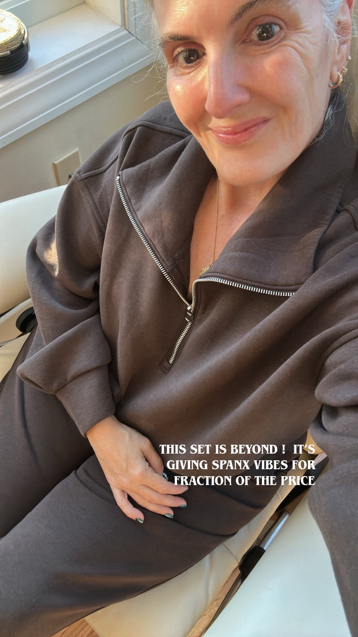 Love this Spanx dupe set w the quarter zip top and joggers !  Comes in many colors 

#LTKOver40 #LTKMidsize #LTKmorningroutine