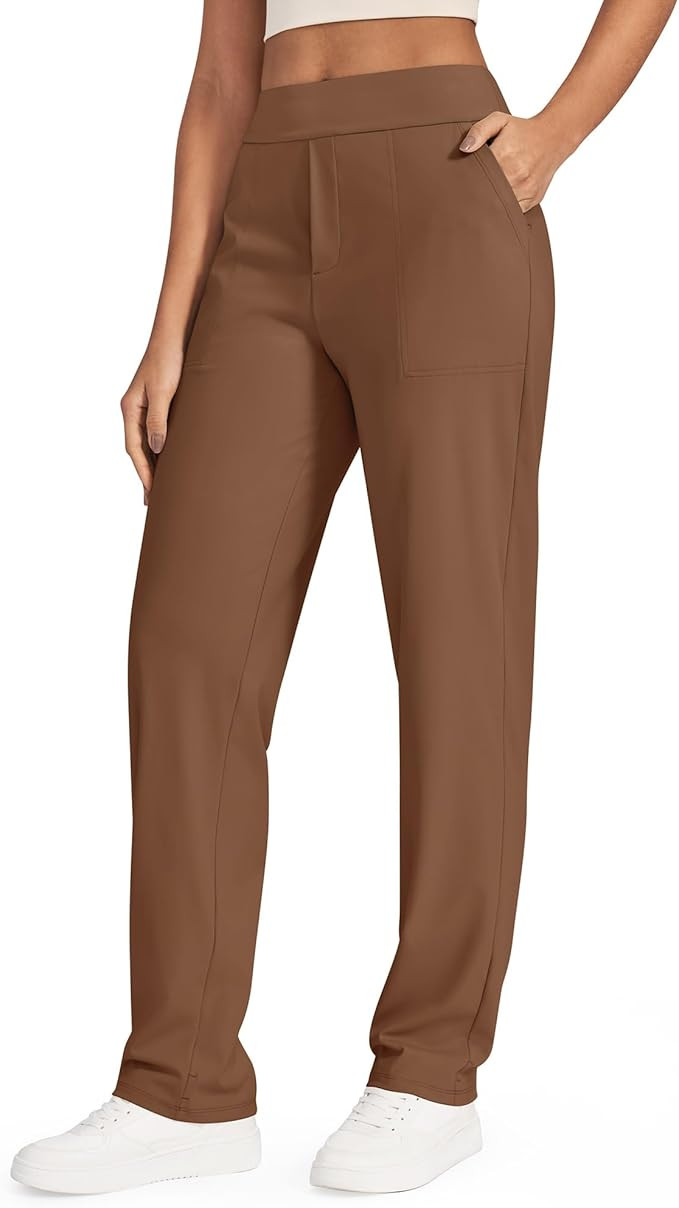 G4Free ShiftReady Yoga Pants Women High Waist Dress Work Pants with Pockets Straight Leg Business... | Amazon (US)