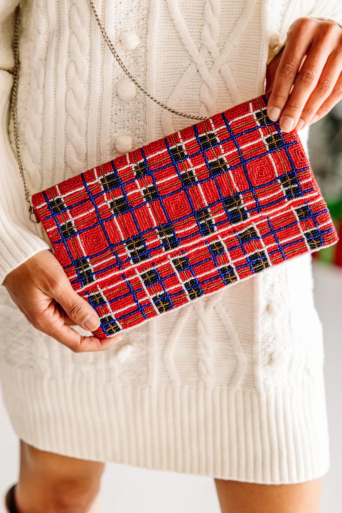 Treasure Jewels: Talk About It Red Plaid Clutch | The Mint Julep Boutique