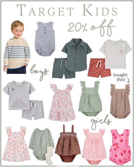 Select Target Kids clothes are 20% off 🎯 most pieces are under $10

Baby girl, toddler boy, kids spring style 

#LTKbaby #LTKsalealert #LTKkids