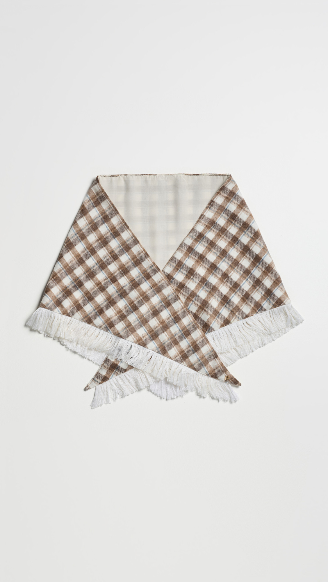 Lele Sadoughi Plaid Triangle Scarf Walnut One Size | Shopbop