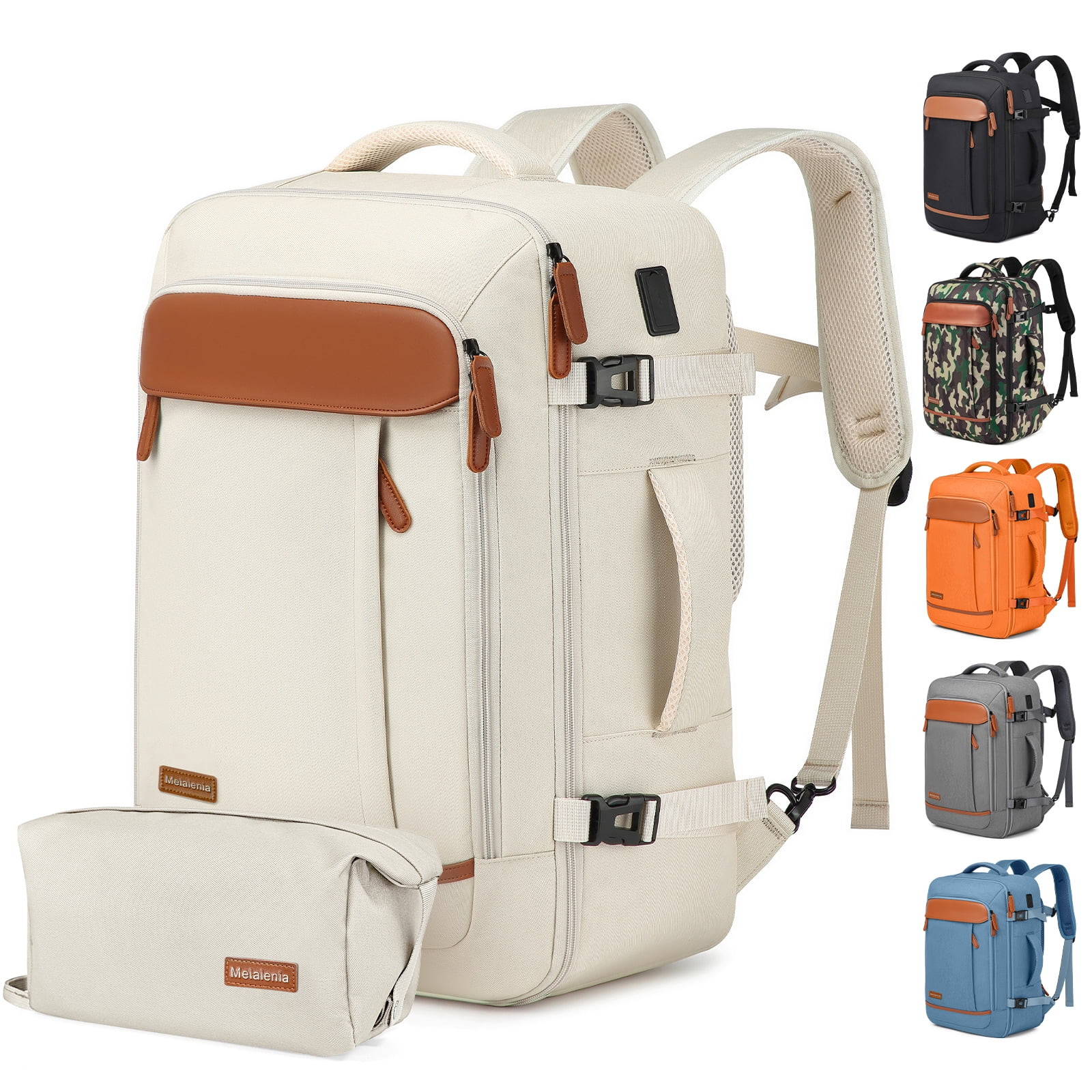 Melalenia 2PCS Travel Backpack Luggage Waterproof Airline Aprroved Carry-on with Toiletry Bag USB... | Walmart (US)