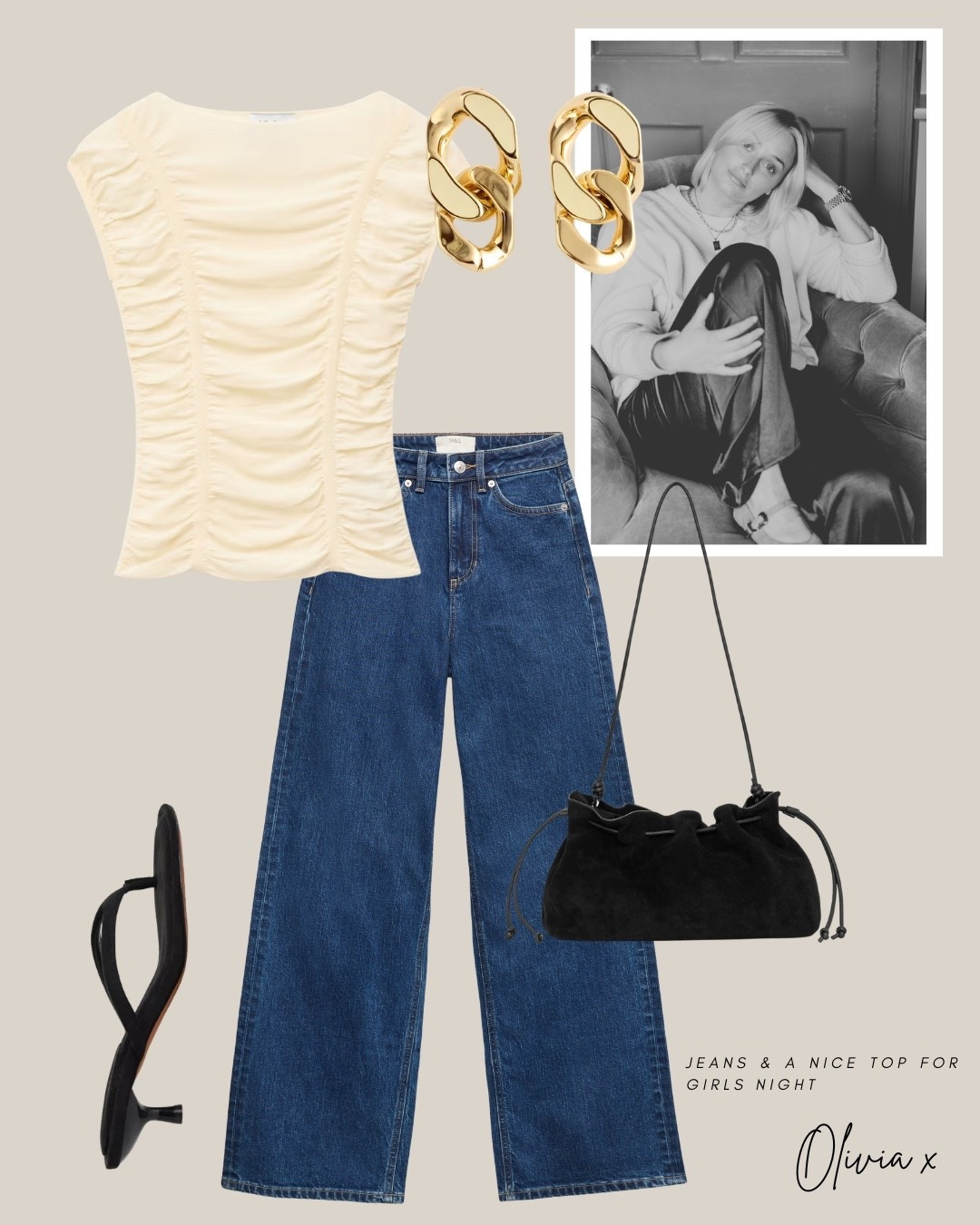 Jeans and a nice top outfit for girls night

#LTKeurope #LTKspring #LTKpartywear