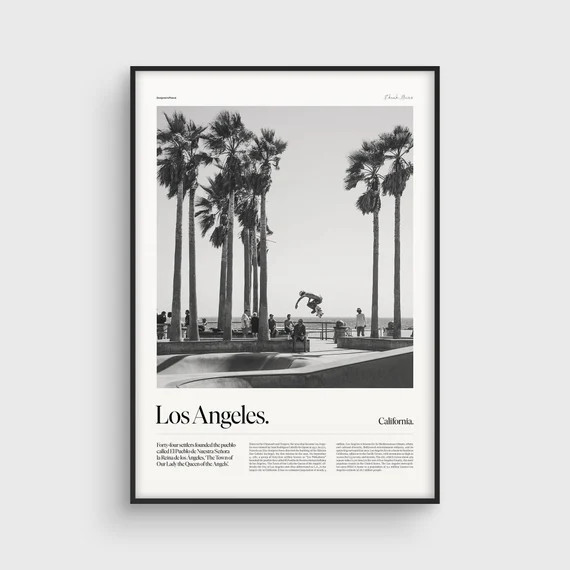 Los Angeles Wall Art, Black and White Los Angeles Poster, California Poster, Los Angeles Photo Pr... | Etsy (US)