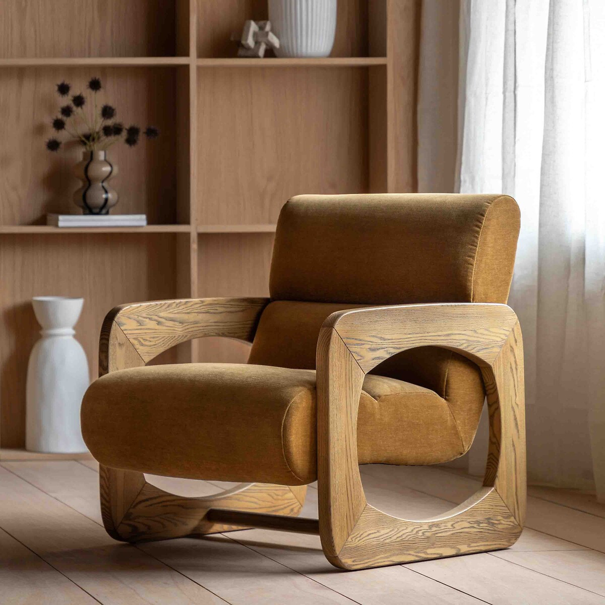 Marzo Velvet Chenille Sculptural Armchair | La Redoute (UK)