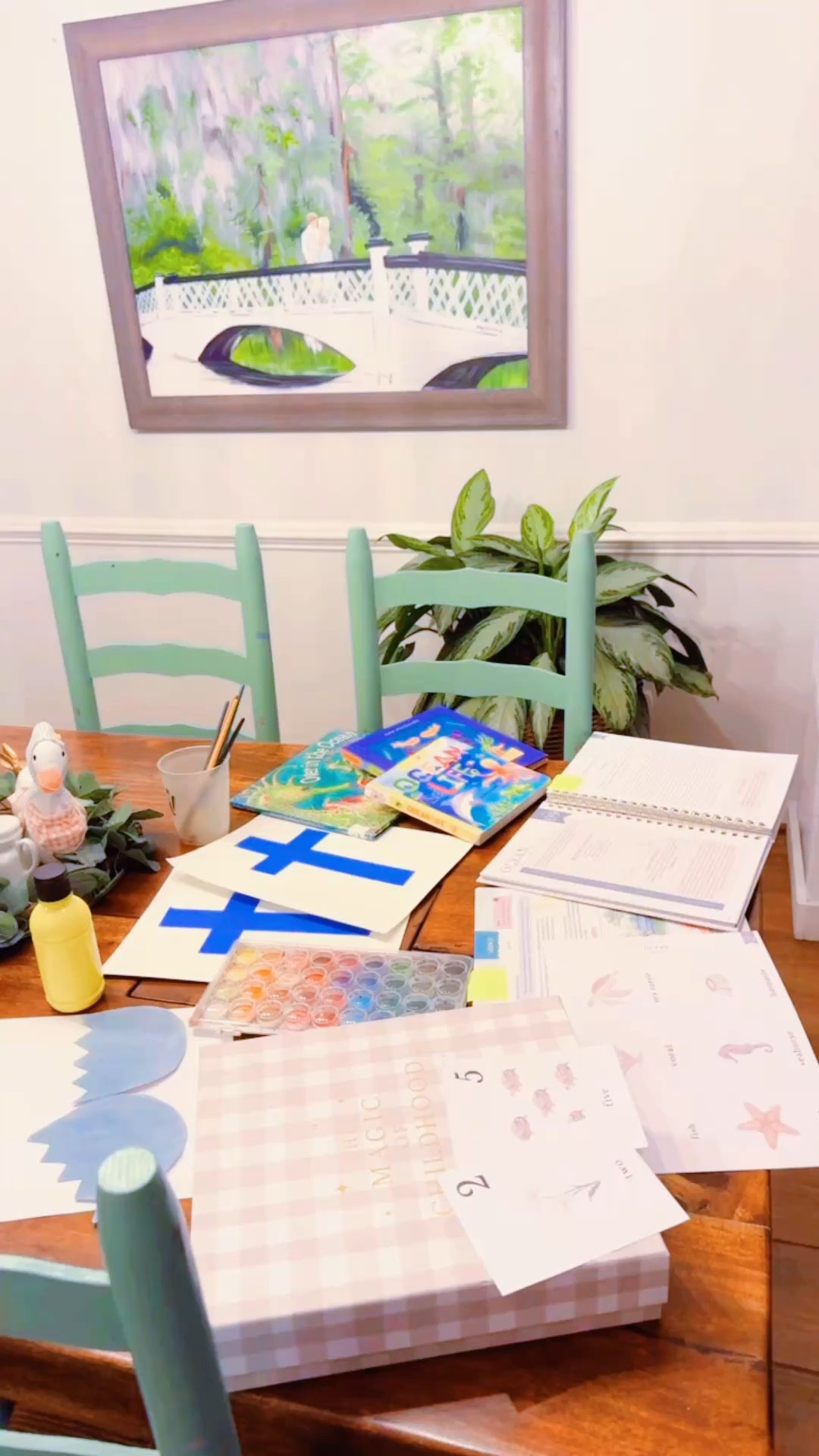 And some homeschool prep for tomorrow since today was all about our anniversary and baseball hehe - lots of fun Easter 🐣 crafts 🎨 in store anddd learning all about the ocean 🌊 (our unit for the week!!) in honor of heading to the beach 🏝️ this weekend for our annual anniversary 🎊 slash Easter 🐰 beach trip!! 💼