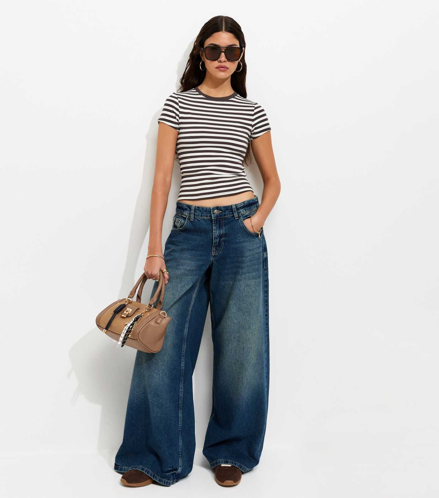 Brown Cotton Rich Stripe Baby Tee | New Look | New Look (UK)