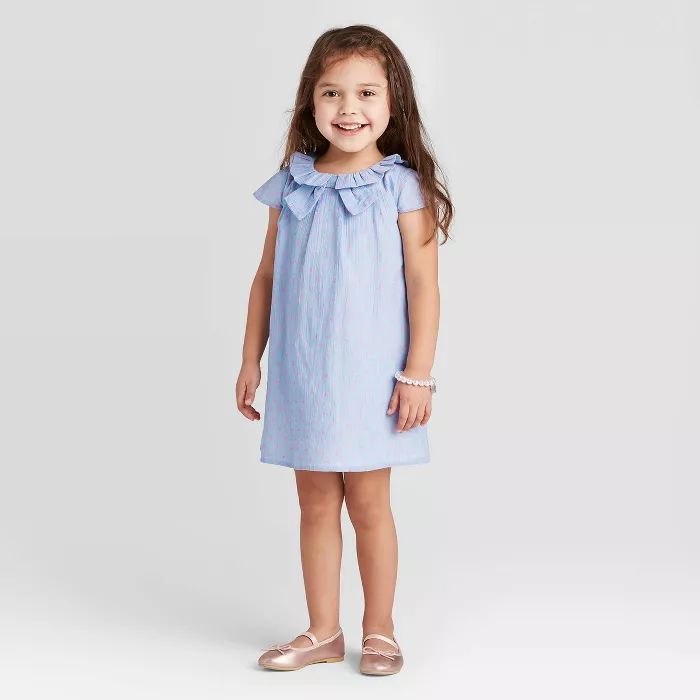 Toddler Girls' Short Sleeve Gauze Dress - Just One You® made by Carter's Light Blue | Target