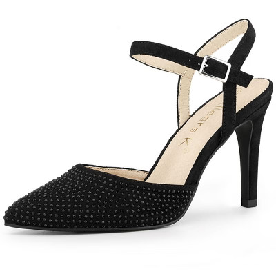 Allegra K Women's Pointed Toe Ankle Strap Slingback Heel Pumps | Target