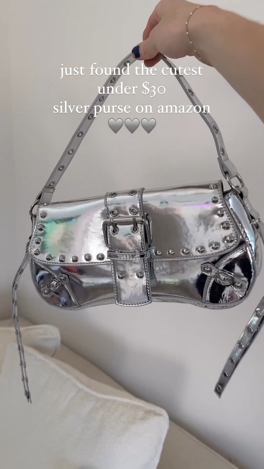 Cutest y2k silver purse from Amazon! Under $30 and comes in other colors! 

#LTKItBag #LTKFindsUnder50 #LTKVideo