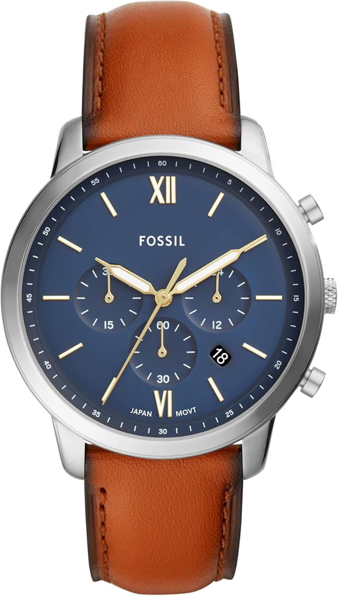 Fossil Neutra Men's Chronograph Watch with Stainless Steel Bracelet or Genuine Leather Band | Amazon (US)