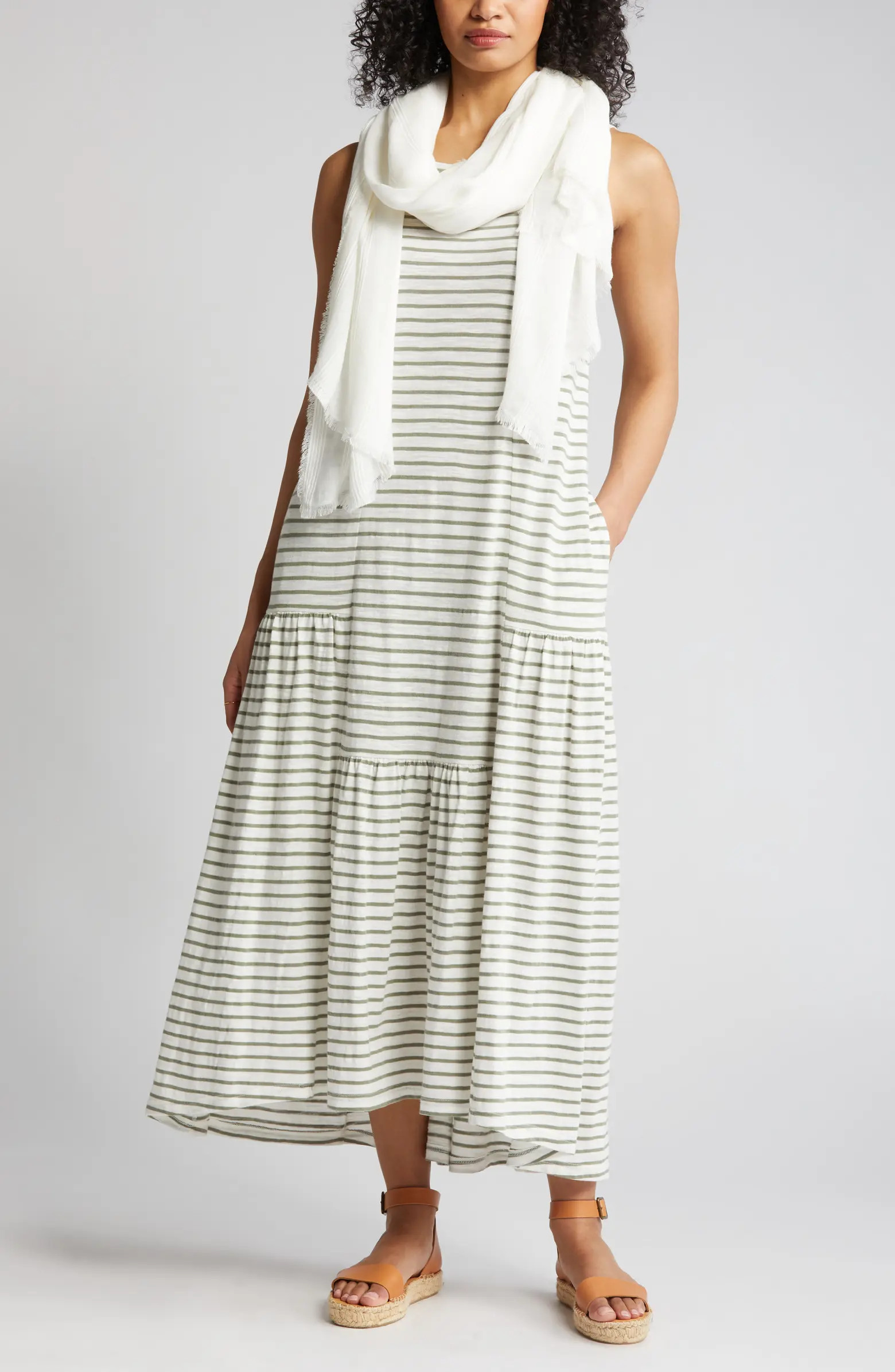 Stripe Cotton Blend Maxi Dress | Nordstrom